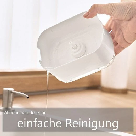 CRELIV Spülmittelspender für Küche Aufbewahrung, 2-in-1 Dosierspender mit Schwammhalter (1-tlg), Einhand-Bedienung durch das ''DRÜCKEN & PUMPEN'' Design