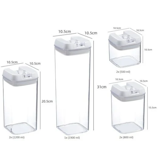 CRELIV Vorratsdose 7 Stück für KÜCHE, Aufbewahrungsbox aus Plastik mit Deckel, Luftdicht & Stapelbar, BPA Frei, schön Geschenkbox verpackt, 1 Packung, 7-tlg., Kühlschrank geeignet