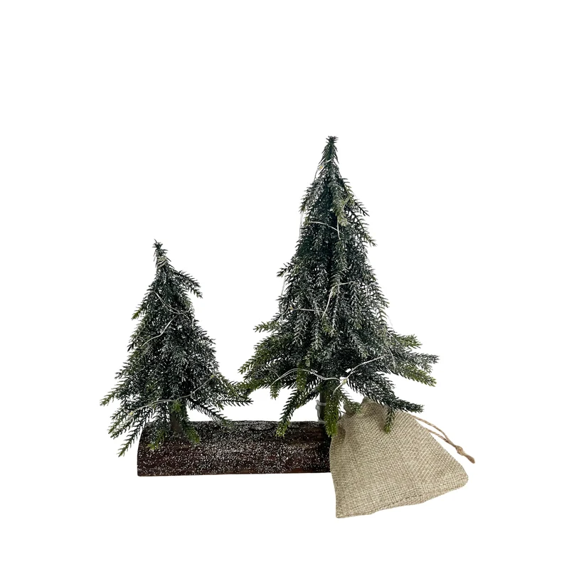 Glitzernder Tannenwald mit LED – H26 cm