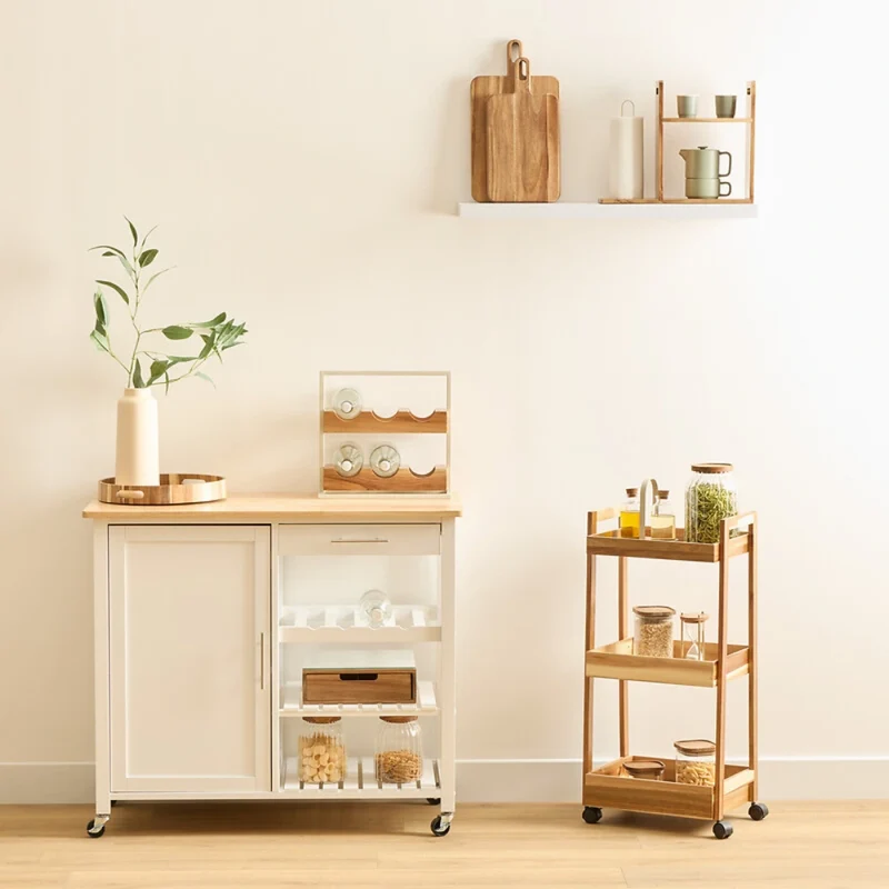 Acacia houten trolley 3 niveaus Five®