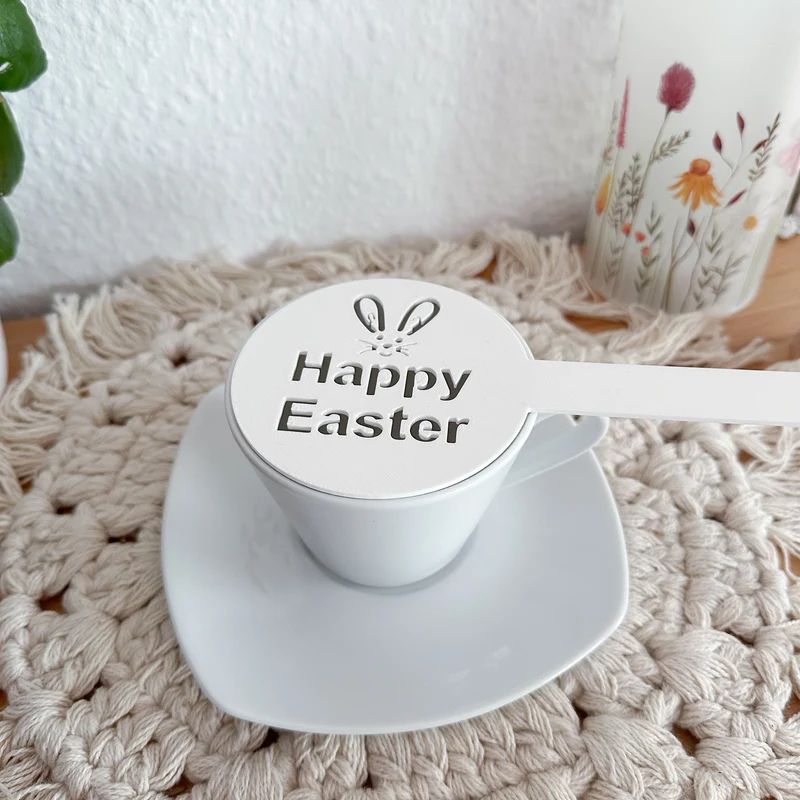 Kaffee Schablone Happy Easter