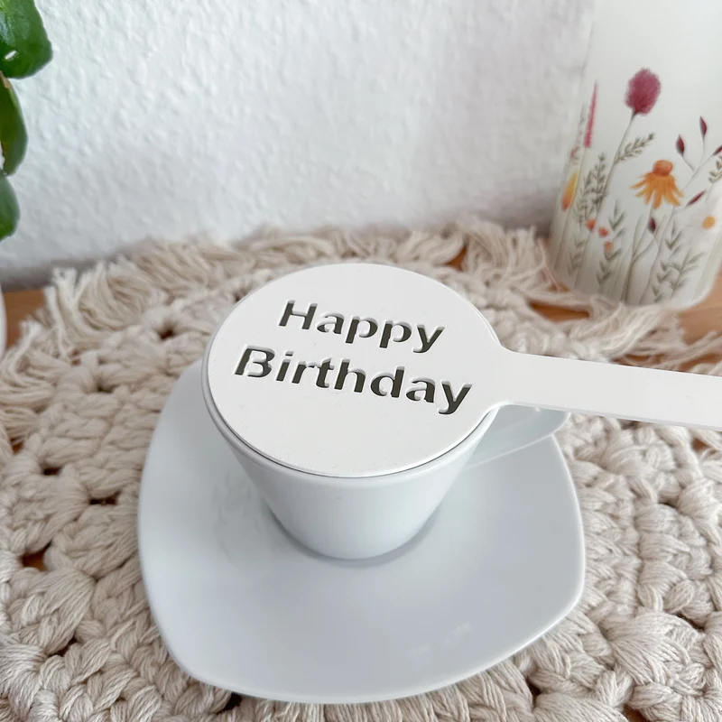 Kaffee Schablone Happy Birthday