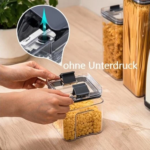 CRELIV Vorratsdose 6 Stück für KÜCHE, Aufbewahrungsbox aus Plastik mit Deckel, Luftdicht & Stapelbar, BPA Frei, schön Geschenkbox verpackt, 1 Packung, 6-tlg., Kühlschrank geeignet