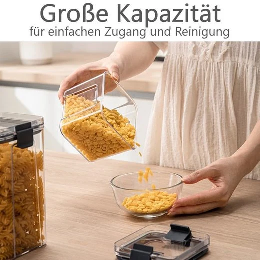 CRELIV Vorratsdose 6 Stück für KÜCHE, Aufbewahrungsbox aus Plastik mit Deckel, Luftdicht & Stapelbar, BPA Frei, schön Geschenkbox verpackt, 1 Packung, 6-tlg., Kühlschrank geeignet