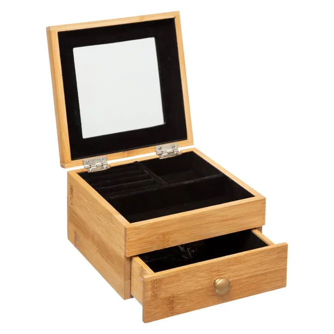 Bamboe sieradendoos met spiegel Five®