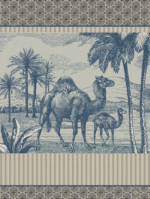 -Le Jacquard Francais- Geschirrtuch 80x60cm "Dune Dromadaire" 50% recycelte Baumwolle/ 50% neue Baumwolle