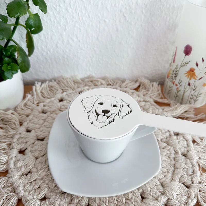 Kaffee Schablone Hund
