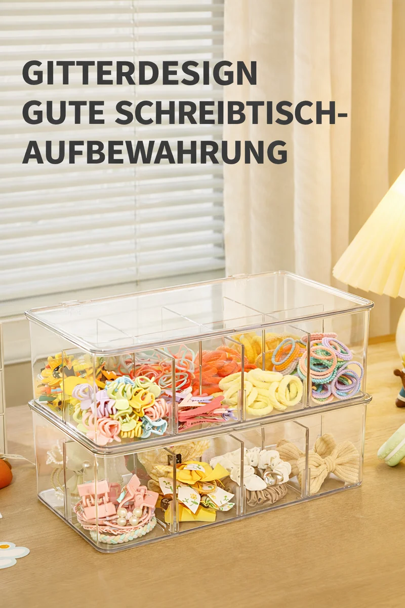 CRELIV Allzweckkiste Organizer mit Fächern – Stapelbare Aufbewahrungsbox