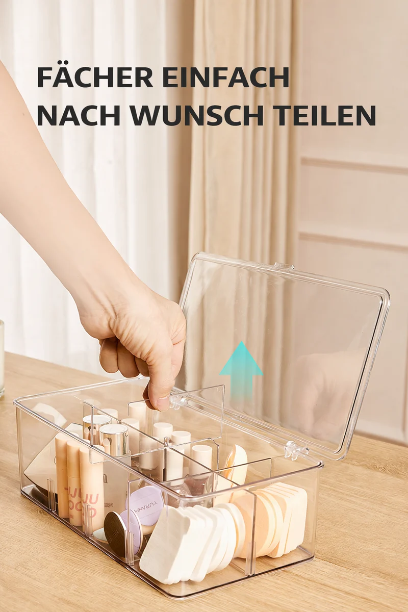 CRELIV Allzweckkiste Organizer mit Fächern – Stapelbare Aufbewahrungsbox