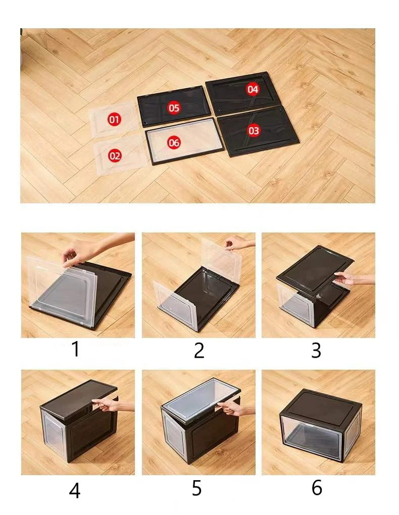 CRELIV Schuhbox (ab 2 Stück), hochwertige Schuhkiste, Schuhaufbewahrung als idealer Ersatz von Schuhschrank, Stapelbox mit magnetischer Seitenöffnung für Garderobe, für Schuhe bis Größe 48