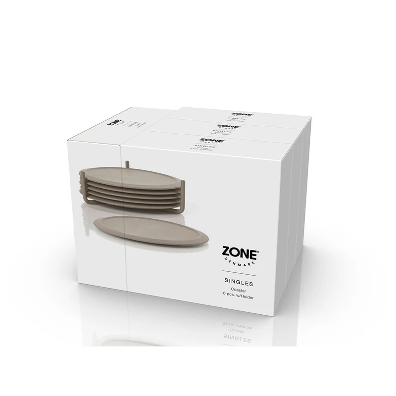 Zone Denmark Glasuntersetzer m Halter Singles Taupe