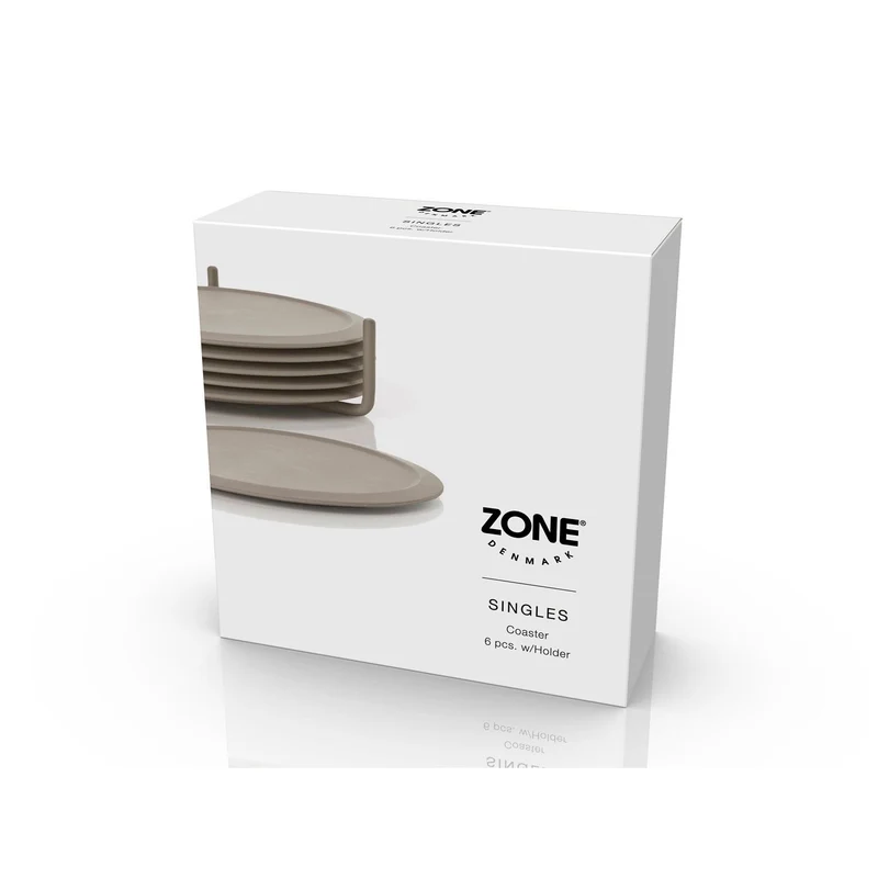 Zone Denmark Glasuntersetzer m Halter Singles Taupe