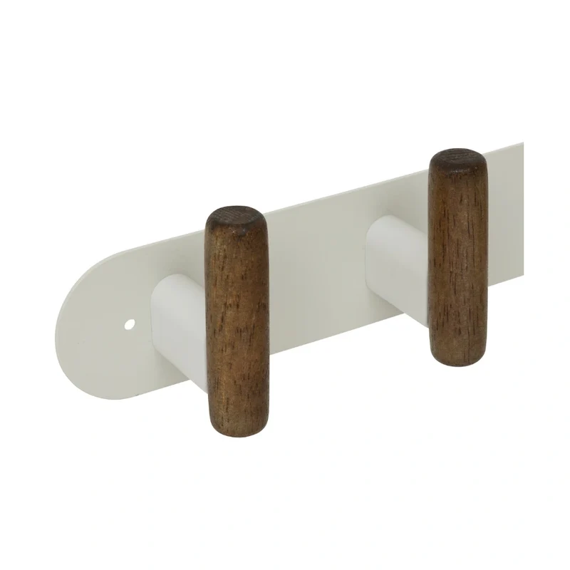 Wandkapstok metaal/hout 40cm met 5 ophanghaken Five® Cassie