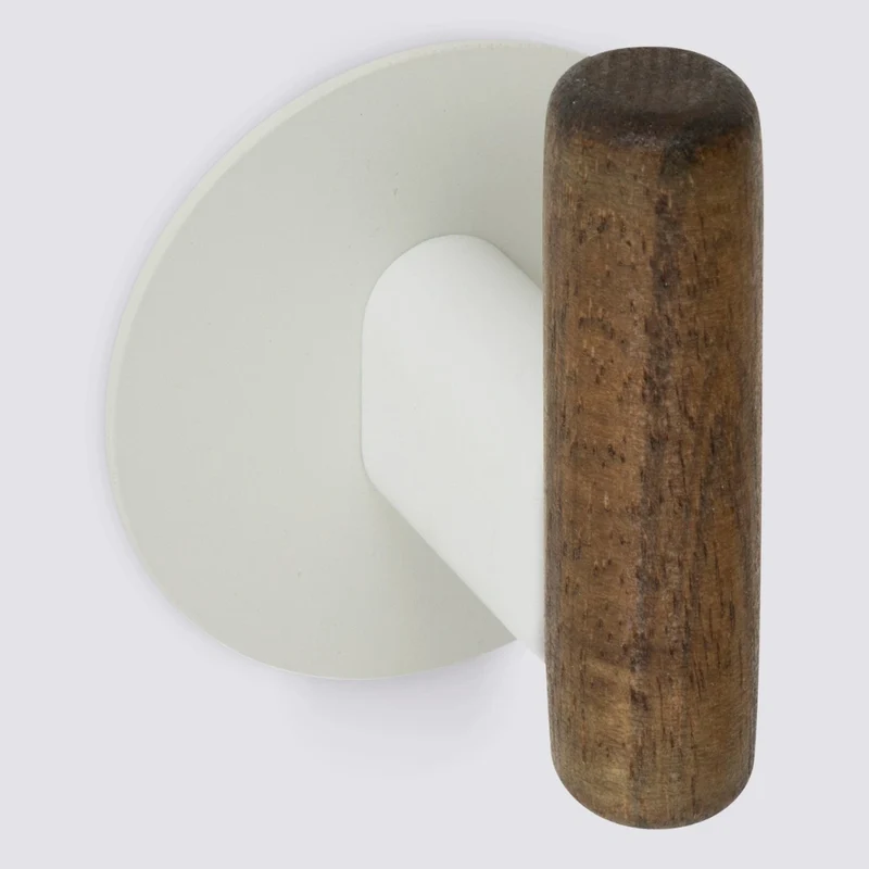 Zelfklevend handdoekhaakje metaal/hout 2 stuks Five® Cassie