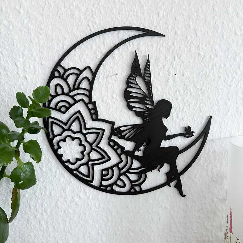 Fee auf Mond Wandbild