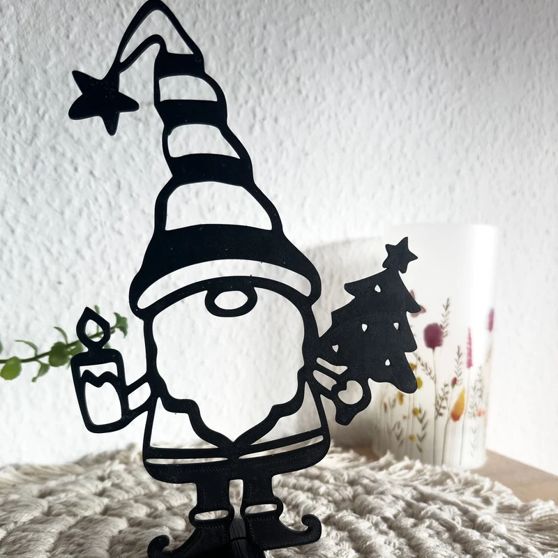 Wichtel mit Kerze & Weihnachtsbaum Aufsteller