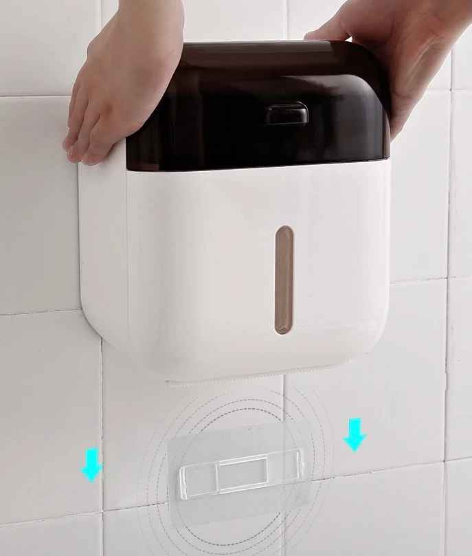 CRELIV Toilettenpapierhalter mit Schubladenfach und Handyhalter, für Badezimmer, OHNE Bohren