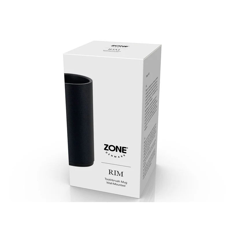 Zone Denmark Zahnbürstenbecher für Wand Rim 13,6 cm Black