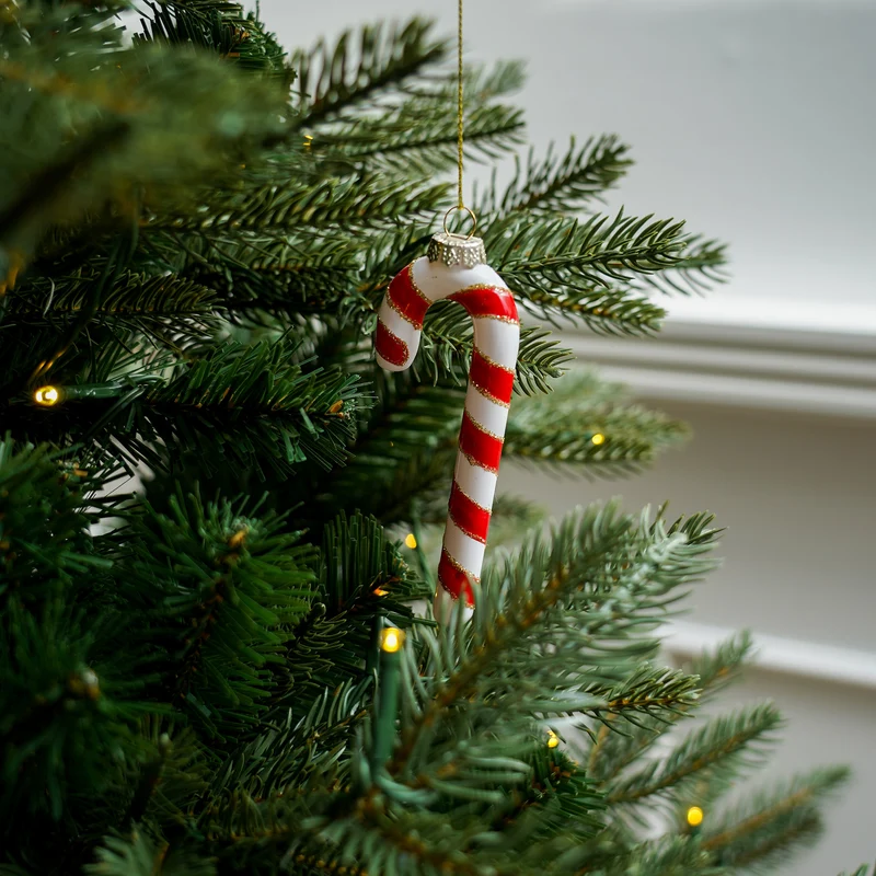 Klassischer Zuckerstangen-Weihnachtsanhänger