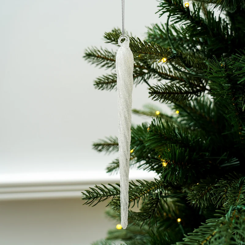 Eiszapfen aus Glas m.Glitzer - L20cm