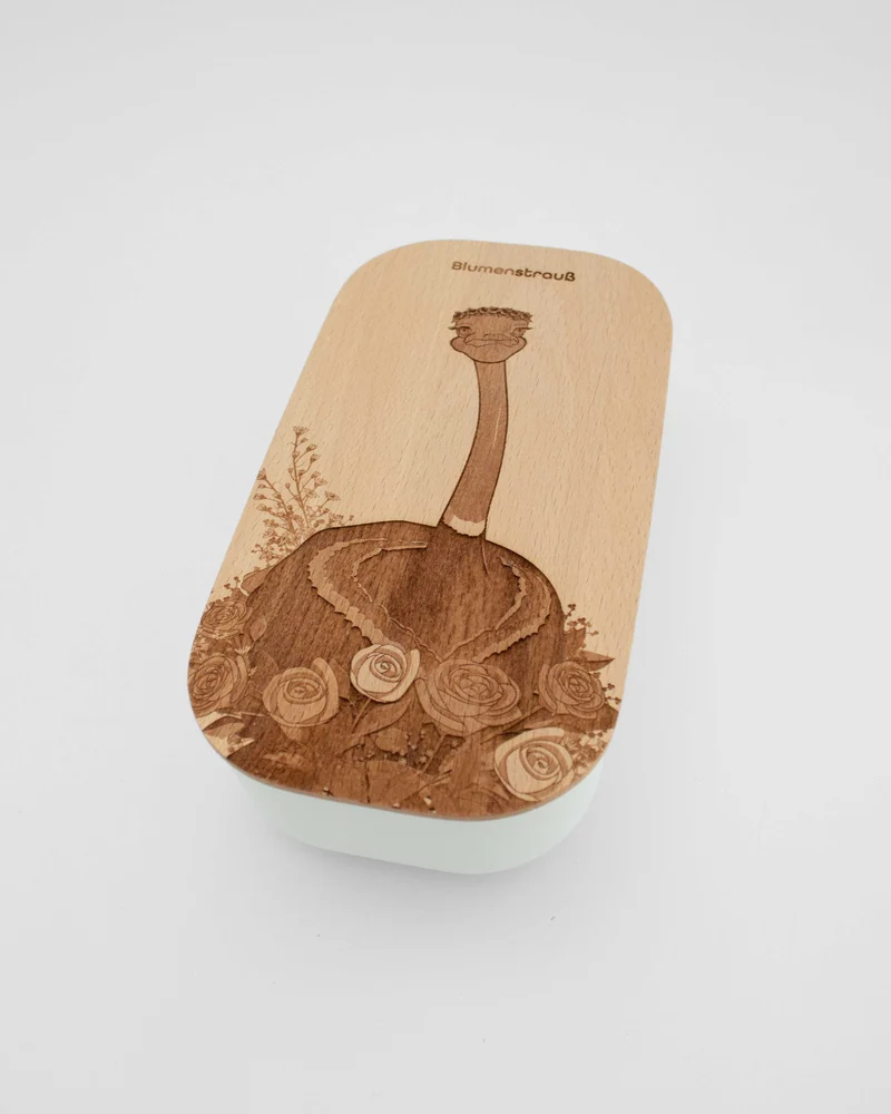 Vorratsdose "Blumenstrauß" mit Holzdeckel