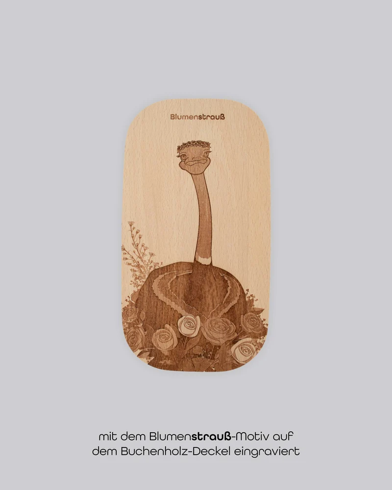 Vorratsdose "Blumenstrauß" mit Holzdeckel