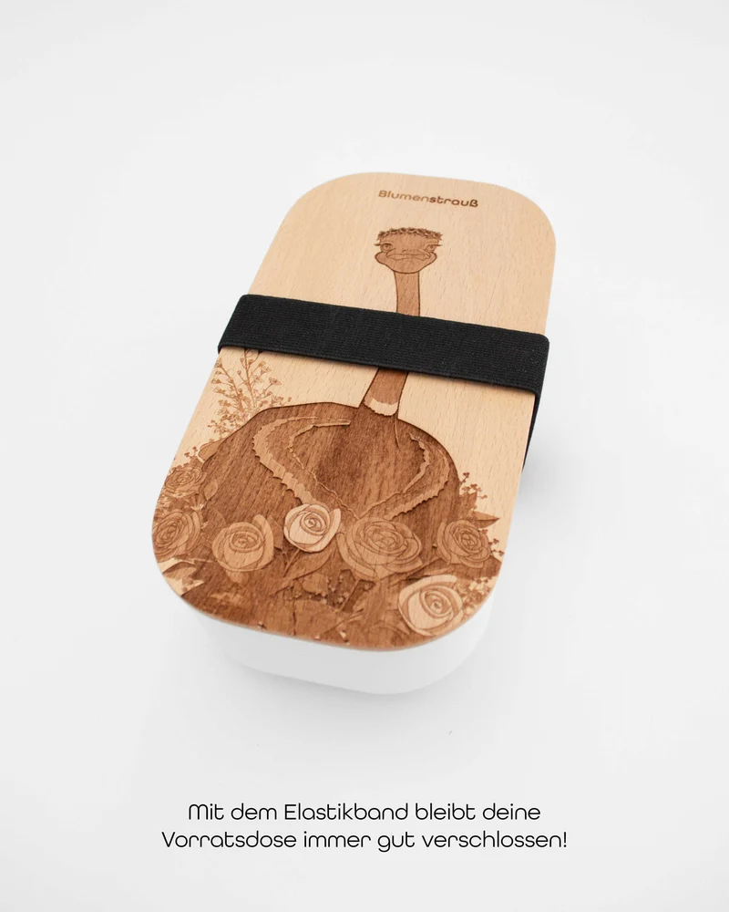 Vorratsdose "Blumenstrauß" mit Holzdeckel