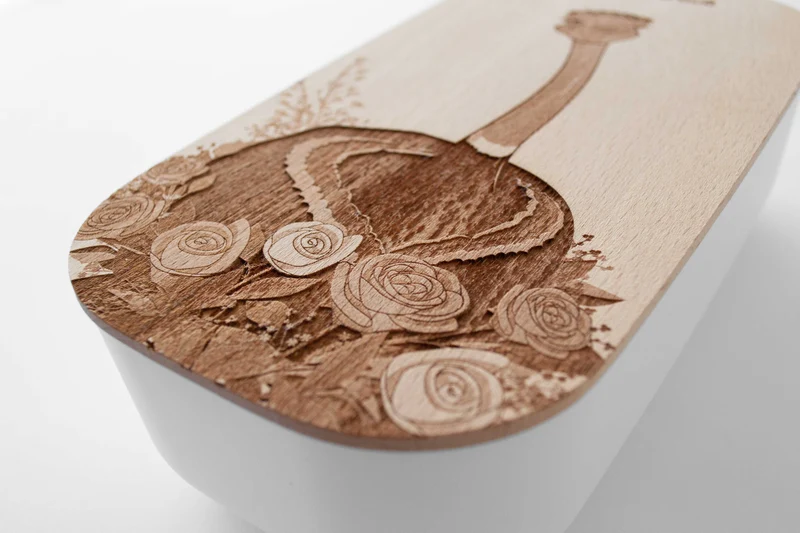 Vorratsdose "Blumenstrauß" mit Holzdeckel