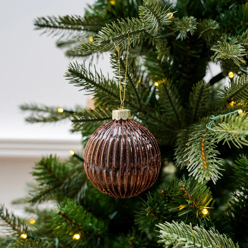 Glaskugel mit gestreiftem Glitzer