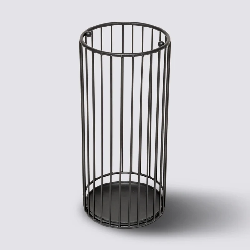 Parapluhouder zwart met lekbak metaal Five®