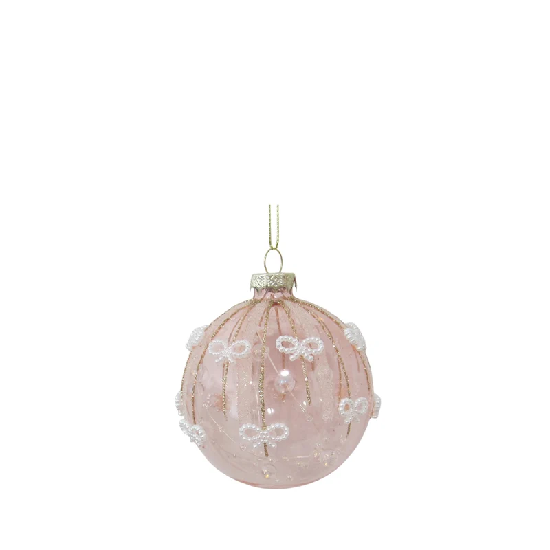 Weihnachtskugel m. Perlenband