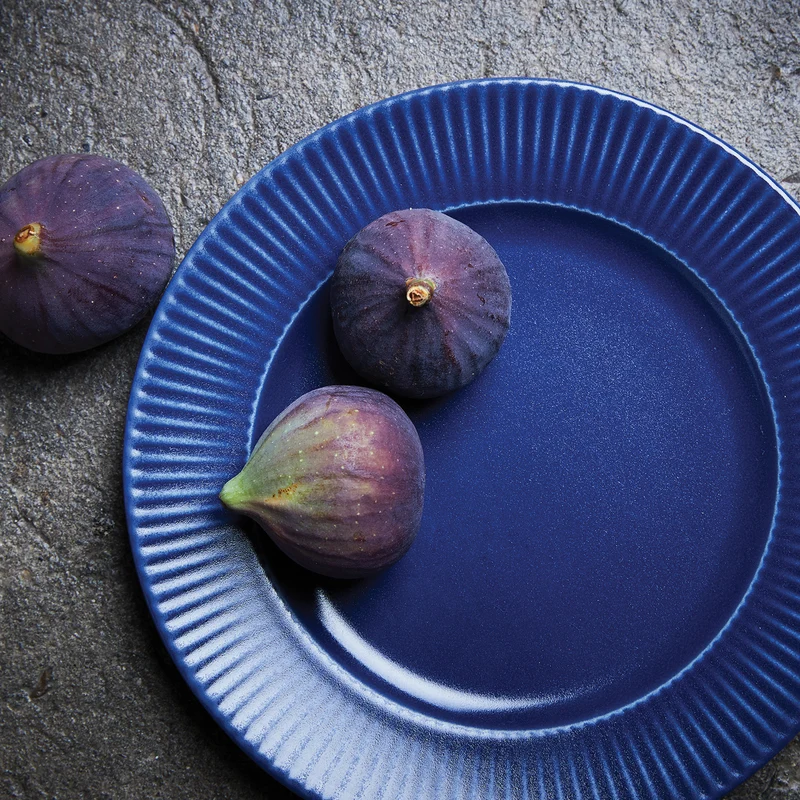 Groovy Frühstücksteller Ø21 cm blau Steingut