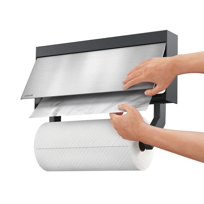 Küchenrollen- und Folienhalter mit Schneidehilfe Metaltex