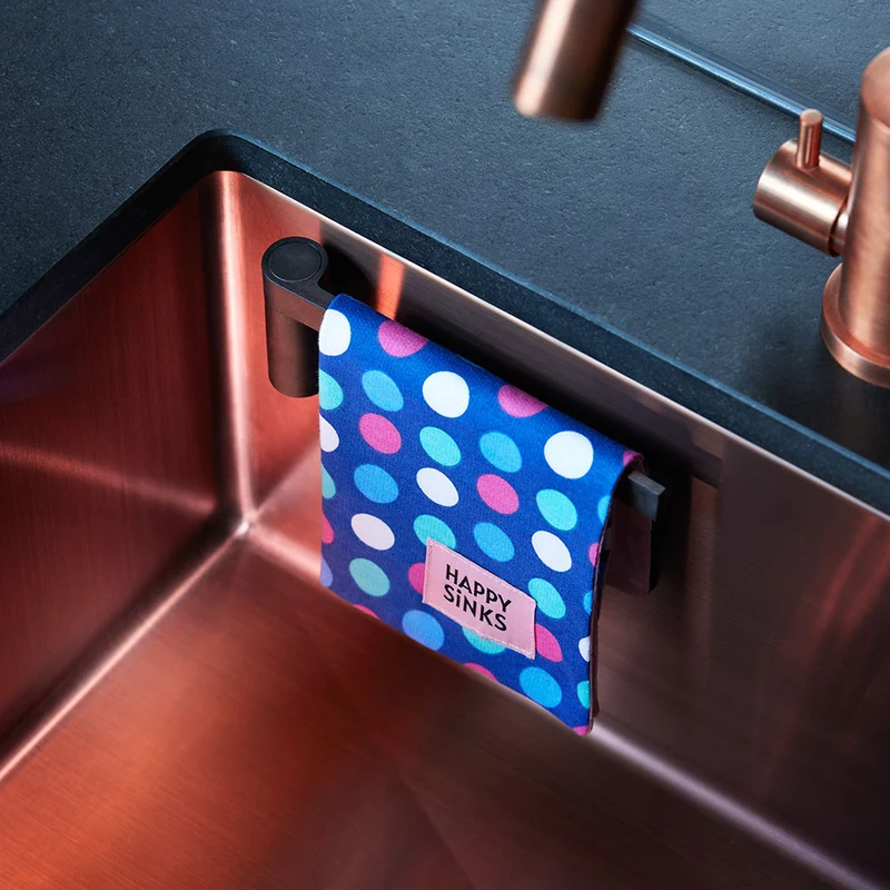 Vaatdoekhouder magnetisch bio zwart - Happy Sinks
