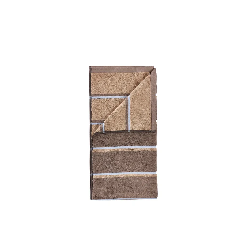 Zone Denmark Badehandtuch Sauna 70x140 Taupe/Camel/Sky Blue