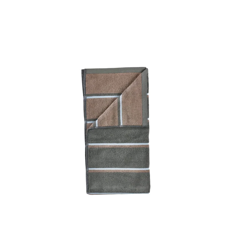 Zone Denmark Badehandtuch Sauna 70x140 Olive Green/Taupe/Blue Fog
