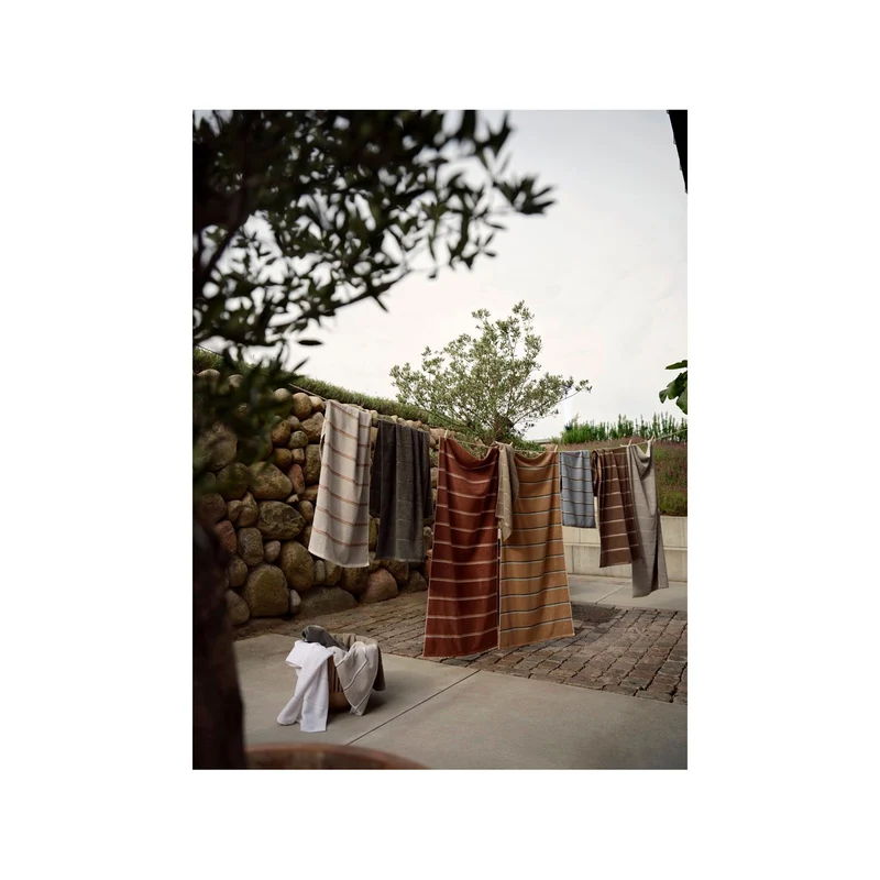 Zone Denmark Badehandtuch Sauna 70x140 Soft Grey/Eucalyptus/Terracotta