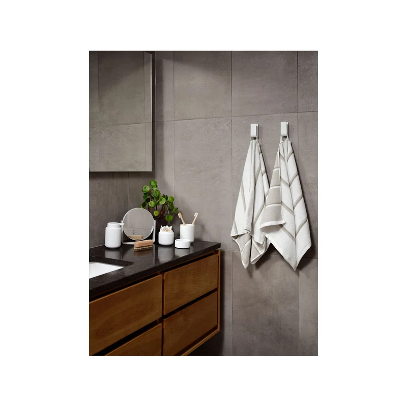 Zone Denmark Handtuch Sauna 50x100 White/Soft Grey/Eucalyptus