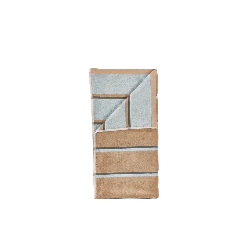 Zone Denmark Badehandtuch Sauna 70x140 Camel/Ice Blue/Olive Green
