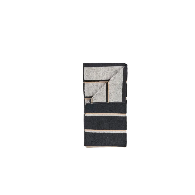 Zone Denmark Handtuch Sauna 50x100 Black/Soft Grey/Camel