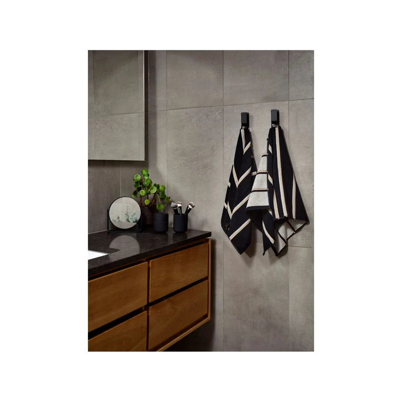 Zone Denmark Handtuch Sauna 50x100 Black/Soft Grey/Camel