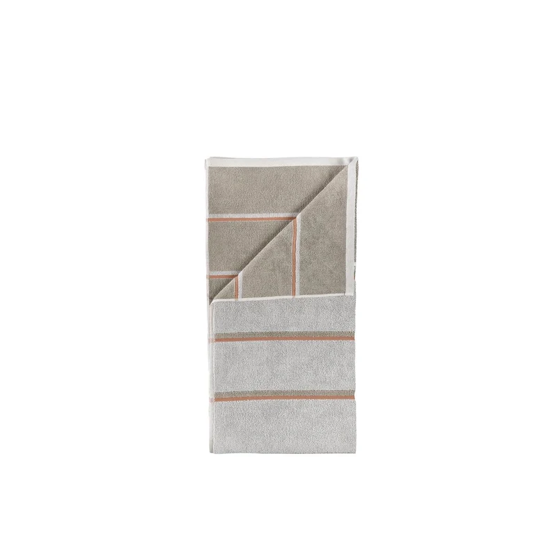 Zone Denmark Badehandtuch Sauna 70x140 Soft Grey/Eucalyptus/Terracotta