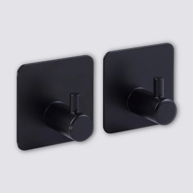Zwart of Zilver handdoekhaakje zelfklevend 2 stuks Five® (kleurkeuze niet mogelijk)