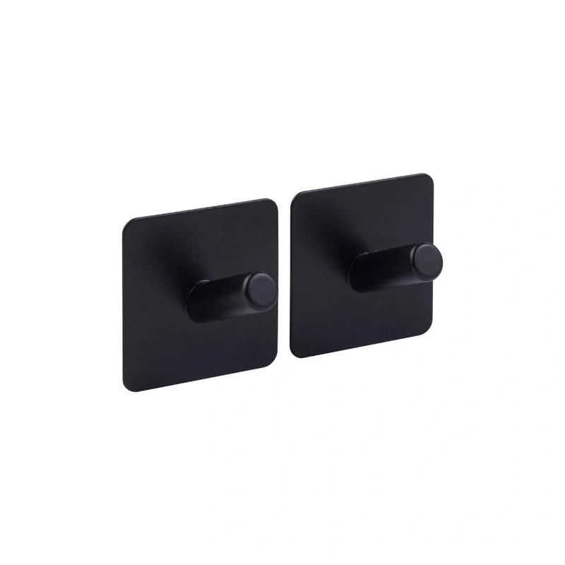 Zwart of Zilver handdoekhaakje zelfklevend 2 stuks Five® (kleurkeuze niet mogelijk)