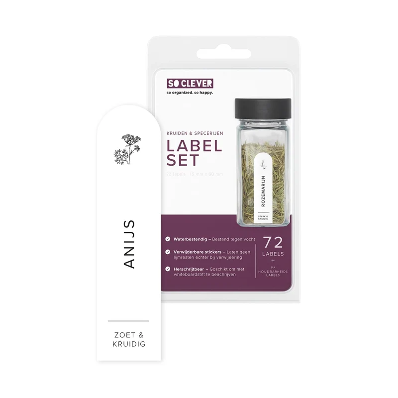 So Clever Gewürzset 12 Gewürzgläser 120 ml mit 15x60mm Etiketten