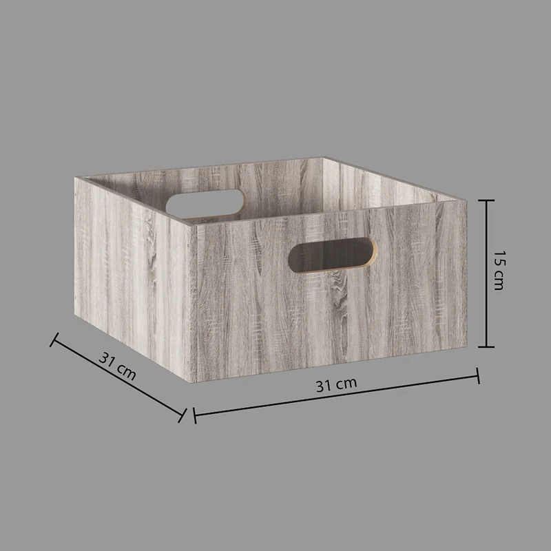 Hellgrauer Schrankkorb aus Holz medium Five®