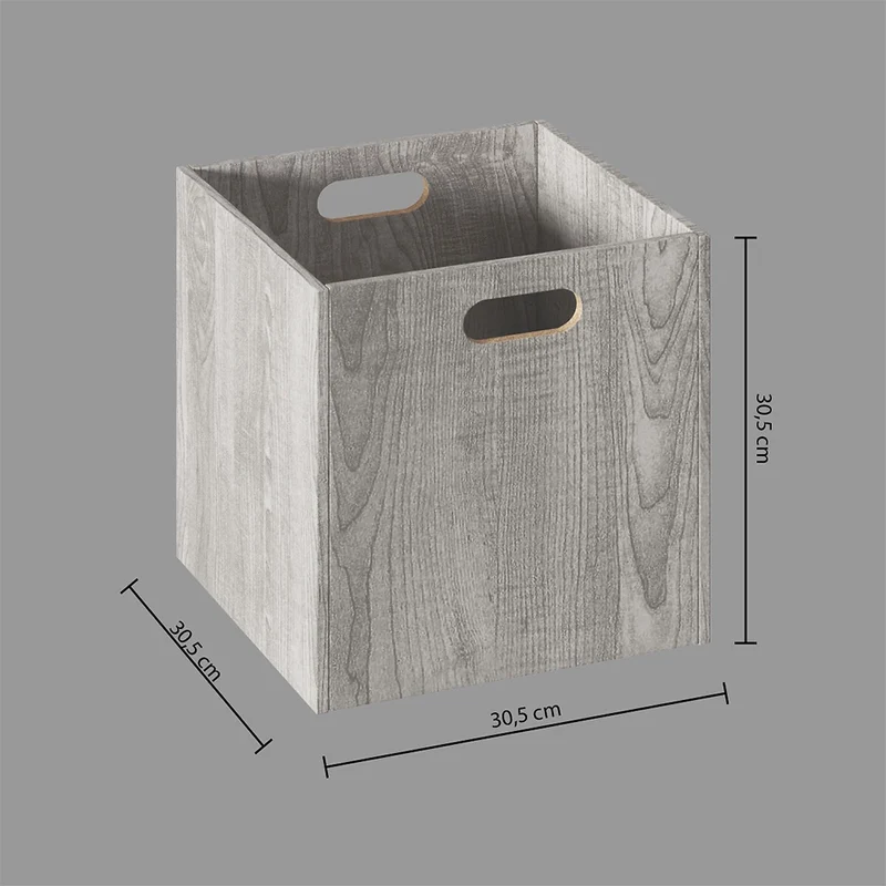 Hellgrauer Schrankkorb aus Holz groß Five®