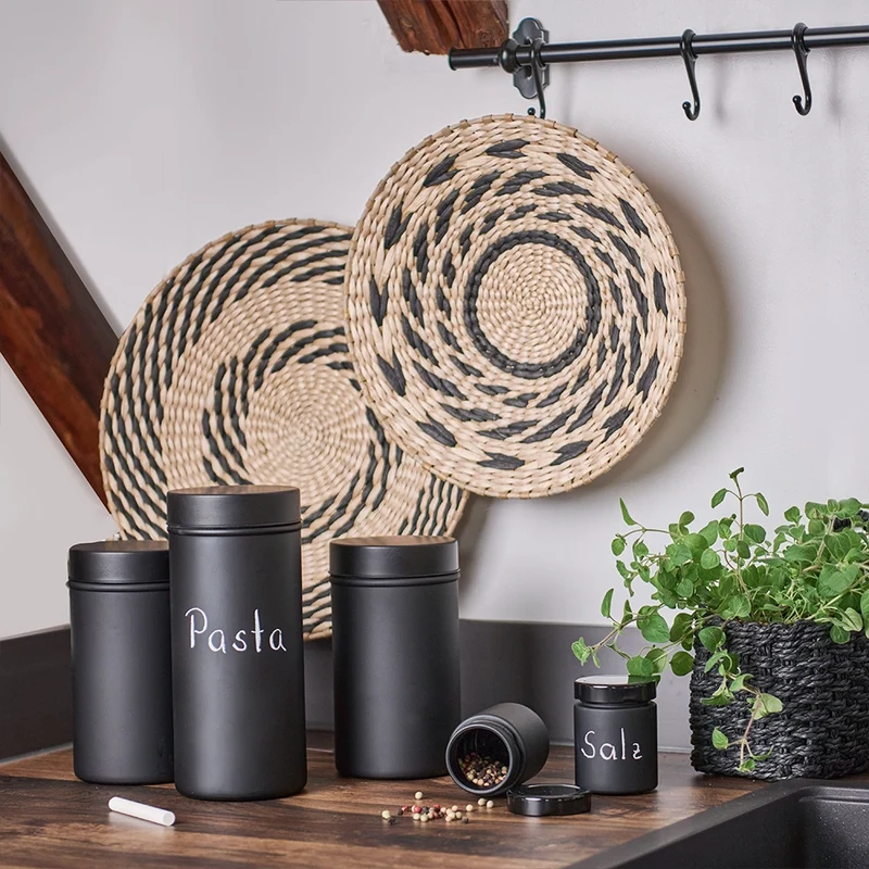 Schwarzes beschreibbares Gewürzglas Zeller