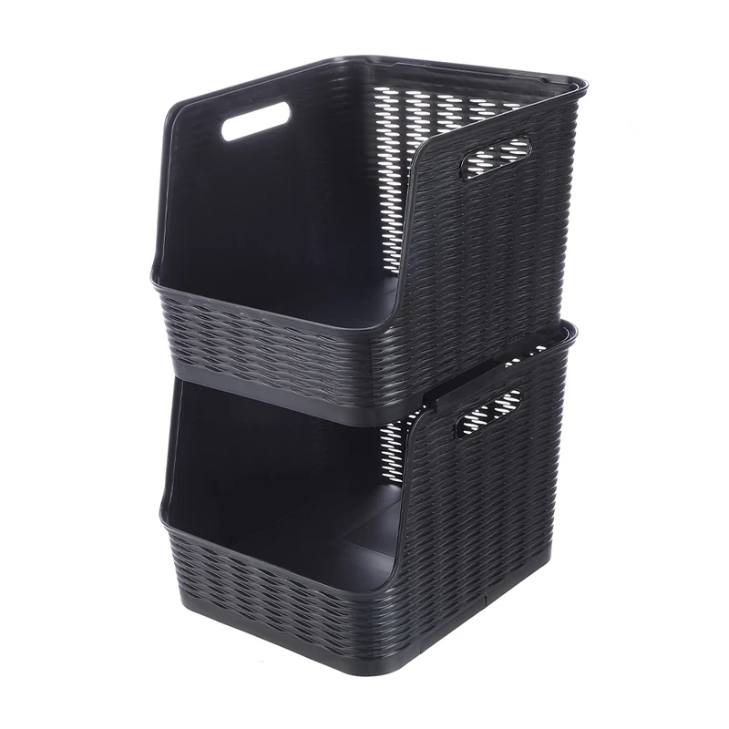 Transparenter, stapelbarer Kunststoffkorb 21 Liter Ezystorage
