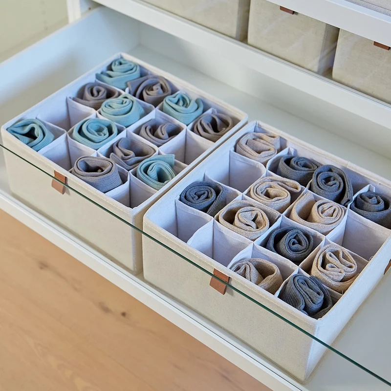 Schubladenkorb beige Kleiderschrank 2x groß 16-seitig Store It